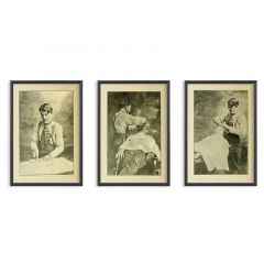 Barba Prints - The Art of Shaving set of 3 with frame