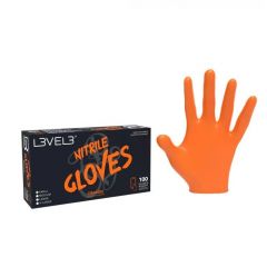L3vel3 Nitril Gloves Orange Medium 