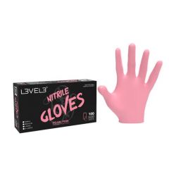 L3vel3 Nitril Gloves Pink Large