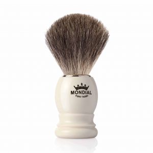 Mondial Basic Shaving Brush Grey Badger, Ivory